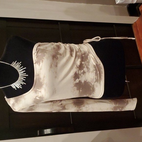 Windsor Tops - Windsor One Shoulder Longsleve Cropped Top. Taupe Size Large.
